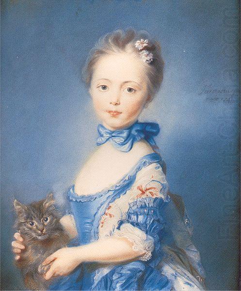 PERRONNEAU, Jean-Baptiste A Girl with a Kitten china oil painting image